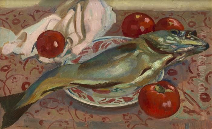Nature Morte Au Poisson, Lieu Oil Painting by Maurice Denis