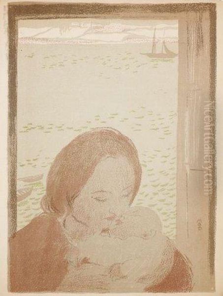 Maternite Devant La Mer, 
Ou Maternite Au Pouldu Oil Painting by Maurice Denis