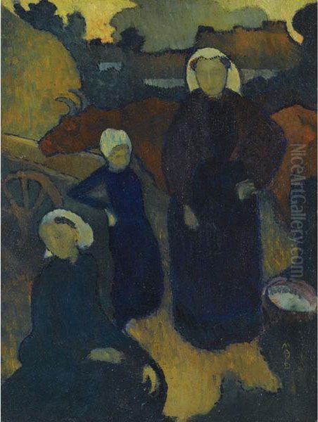 Bretonnes - Recto 
Etude Pour Un Portrait D'homme - Verso Oil Painting by Maurice Denis