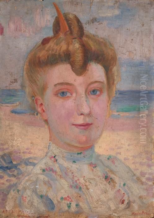 Portrait De Marthe Roussi Oil Painting by Maurice Denis