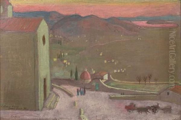 Vue De Cortone Ii Oil Painting by Maurice Denis