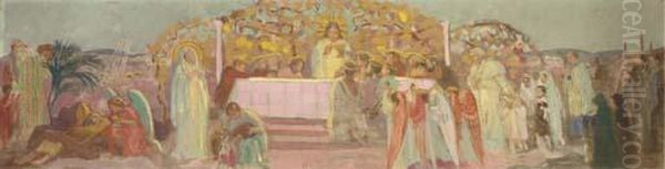 La Cene. Esquisse Pour Saint-martin-de-vienne Oil Painting by Maurice Denis