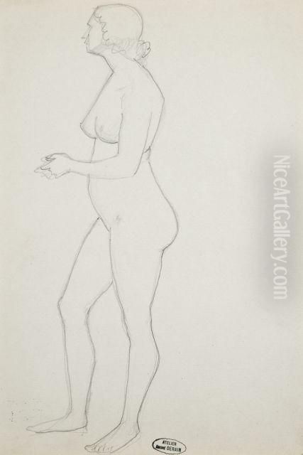 Nu De Profil Tourne Vers La Gauche Oil Painting by Andre Derain