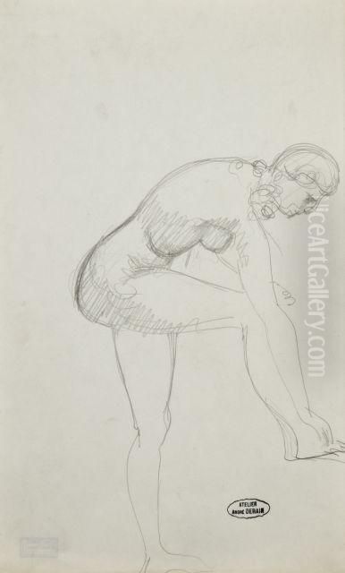 Nu Debout Tourne Vers La Gauche Oil Painting by Andre Derain