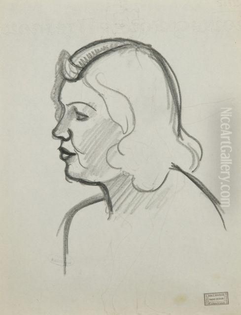 Femme De Profil Oil Painting by Andre Derain