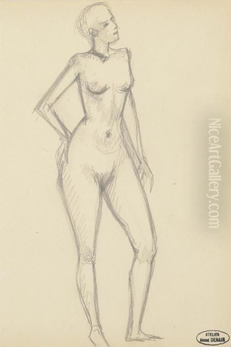 Femme Nue Debout Oil Painting by Andre Derain