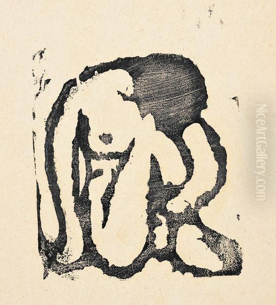 Figure De Femme Accroupie A Droite Oil Painting by Andre Derain