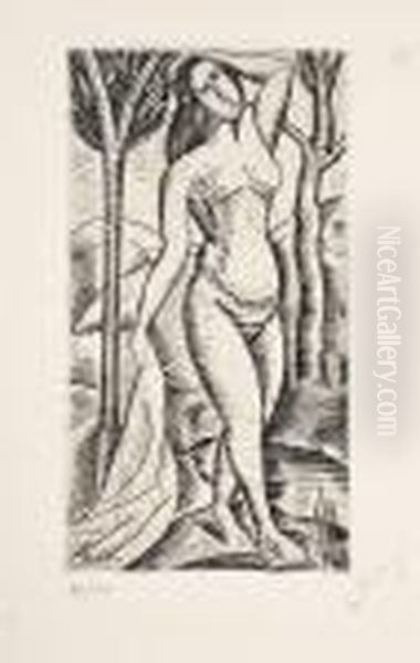 Baigneuse Nue Aux Arbres Oil Painting by Andre Derain