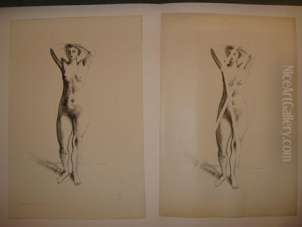 Nu, Les Mains Sur La Tete Oil Painting by Andre Derain