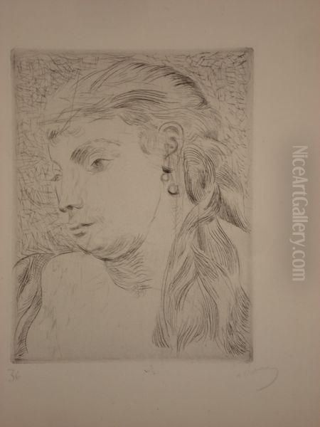 Tete De Femme Avec Une Tresse Oil Painting by Andre Derain