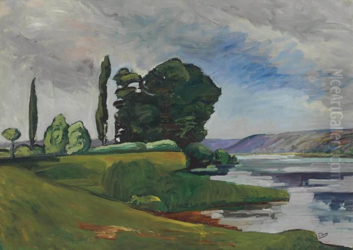 Bords De Seine A Chatou Oil Painting by Andre Derain