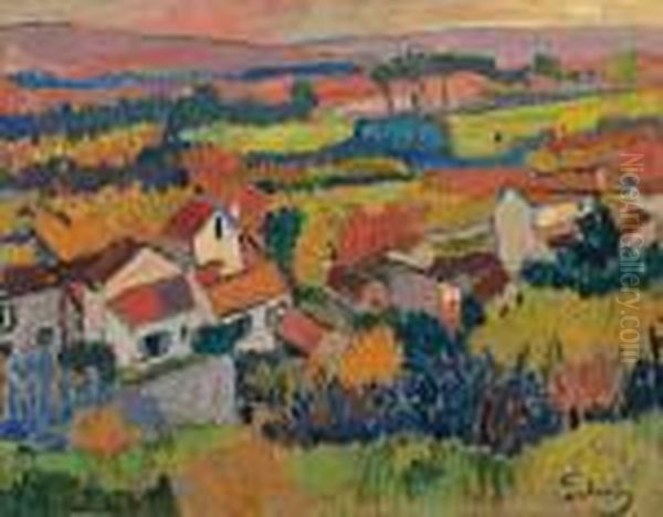 Paysage Aux Environs De Chatou Oil Painting by Andre Derain