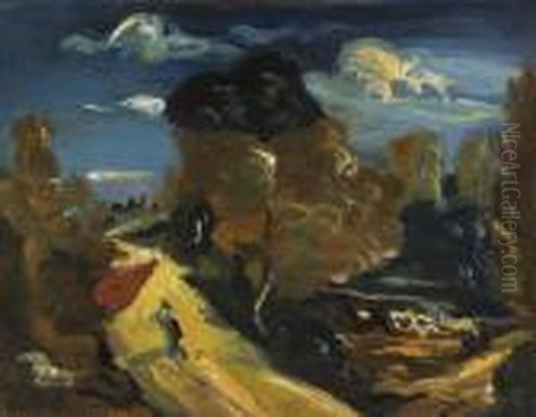 Paysage D'ile-de-france Oil Painting by Andre Derain