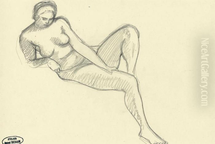 Nu Allongee Oil Painting by Andre Derain