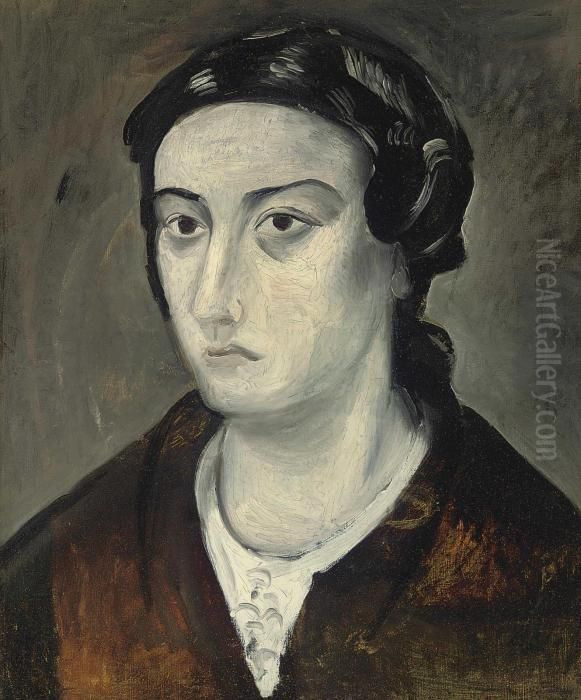 Portrait De Mme Oil Painting by Andre Derain