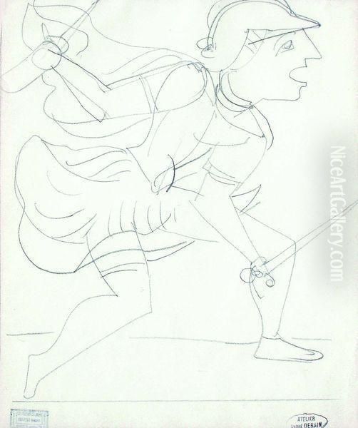 Personnage Au Poignard. Oil Painting by Andre Derain