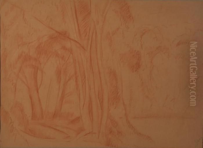 Paysage Aux Arbres Oil Painting by Andre Derain