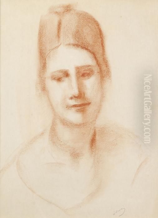 Portrait De Mme Derain Oil Painting by Andre Derain