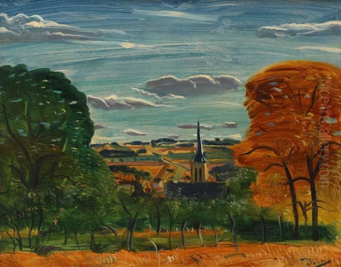 Vue De Donnemarie-en-montois Oil Painting by Andre Derain