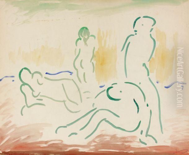 Baigneuses Oil Painting by Andre Derain