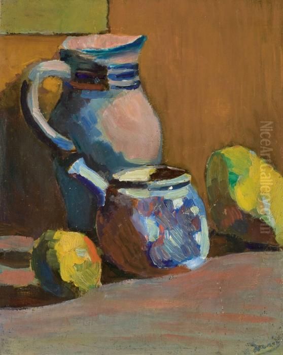 Nature Morte Au Pot Bleu Oil Painting by Andre Derain