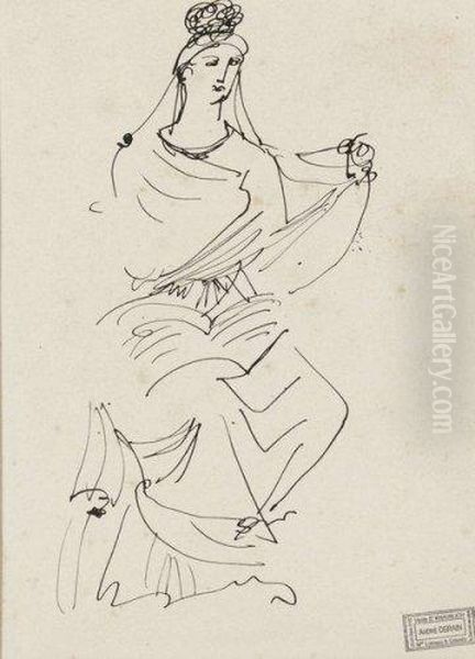 Portrait De Femme Oil Painting by Andre Derain