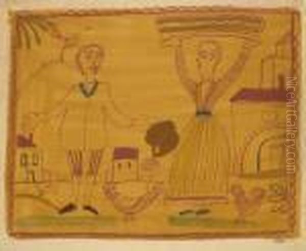 Scene Paysanne Oil Painting by Andre Derain