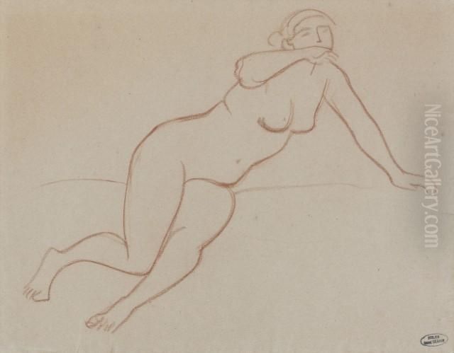 Nu Appuye Sur Un Sofa Oil Painting by Andre Derain