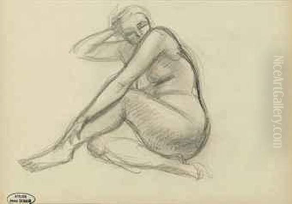 Femme Nue Oil Painting by Andre Derain