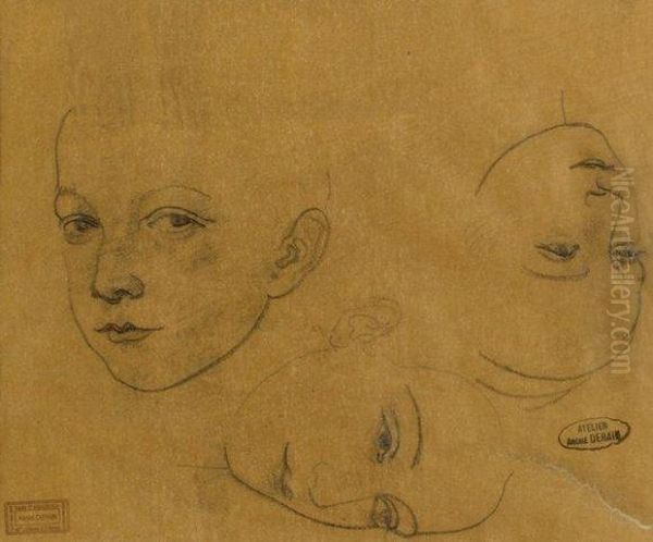 Etude De Visages Oil Painting by Andre Derain