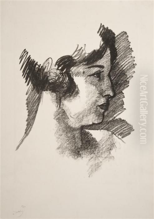 Tete De Femme En Profile Oil Painting by Andre Derain