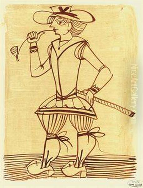 Paysan Fumant Oil Painting by Andre Derain