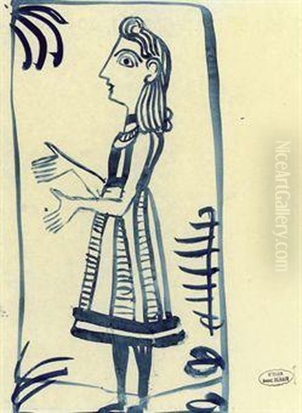 Jeune Fille Debout Oil Painting by Andre Derain