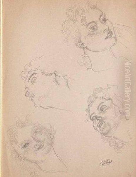 Etudes De Visages De Femme Oil Painting by Andre Derain