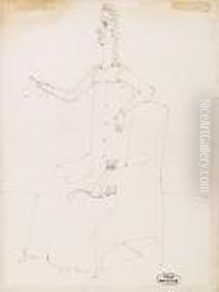 Donna E Gatto Sulla Poltrona Oil Painting by Andre Derain