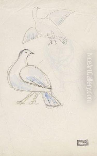 Etude De Colombes Oil Painting by Andre Derain