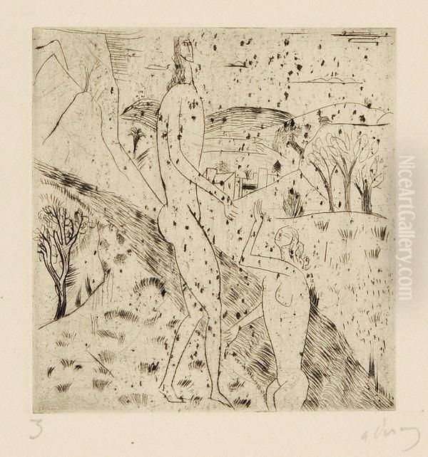 Couple Au Borddu Torrent Oil Painting by Andre Derain