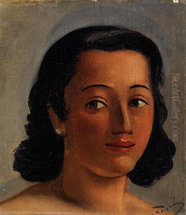 Portrait Einer Frau Mit Schwarzemhaar Oil Painting by Andre Derain