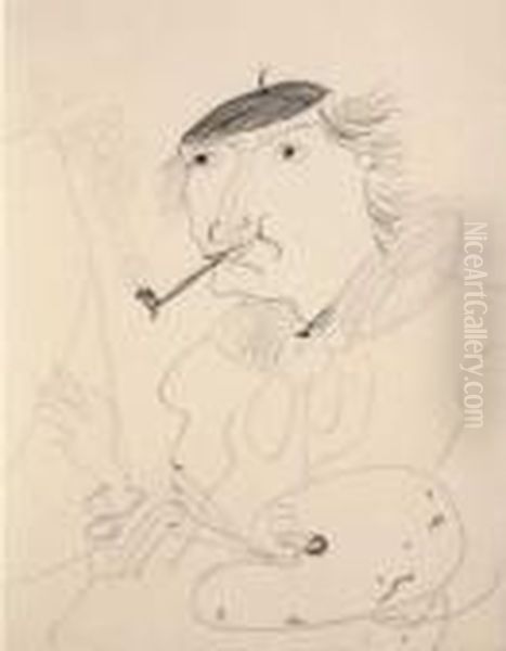 Autoportrait A La Palette Oil Painting by Andre Derain