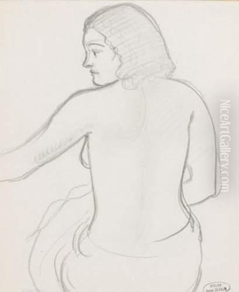 Nu De Dos Assis Oil Painting by Andre Derain