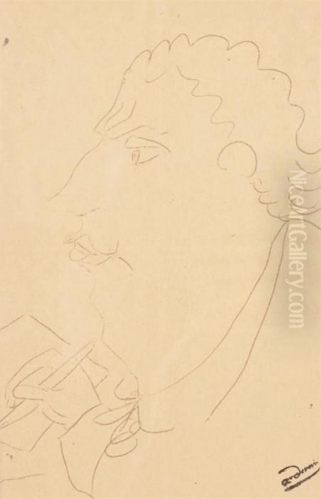 Profil D'homme Oil Painting by Andre Derain
