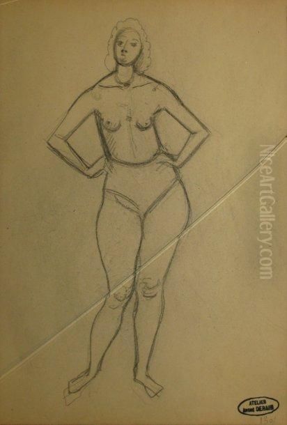 Baigneuse De Face En Contraposto Oil Painting by Andre Derain