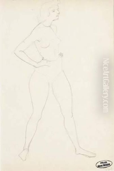 Baigneuse Mains Sur Les Hanches Oil Painting by Andre Derain