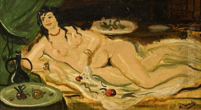Nu Aux Fruits Oil Painting by Andre Derain