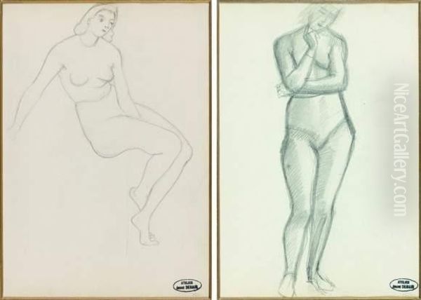 Jeune Femme Nue Etude De Nu Debout Oil Painting by Andre Derain