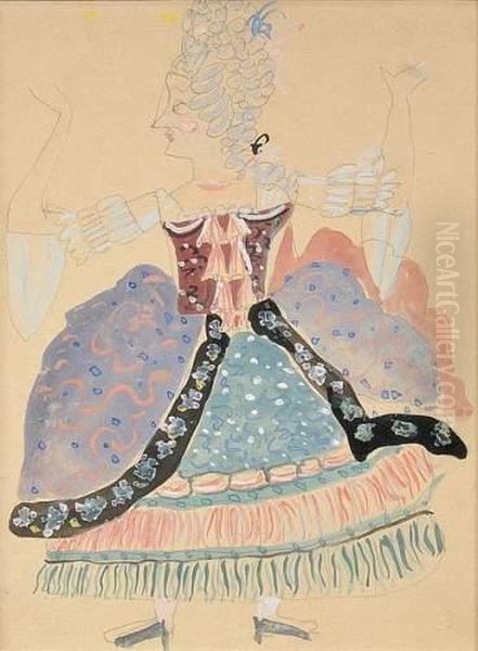 Projet De Costume Pour < La Marquise > Oil Painting by Andre Derain