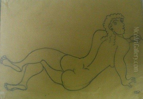 Nu Allonge De Dos Oil Painting by Andre Derain