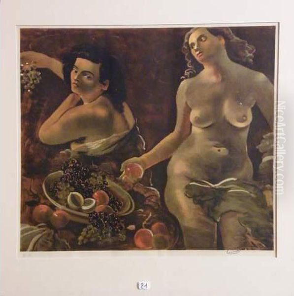 Nu Aux Fruits Oil Painting by Andre Derain