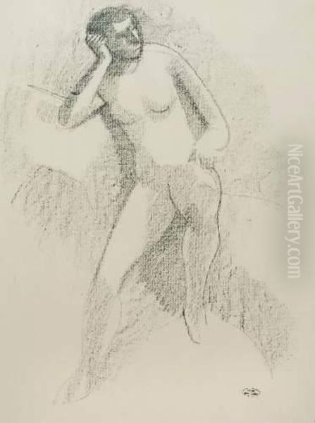 Nu Accoude Oil Painting by Andre Derain