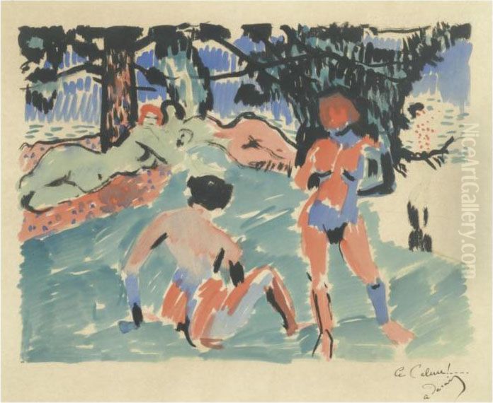 Baigneuses (le Calme) Oil Painting by Andre Derain